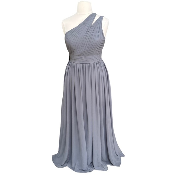Azazie Womens Molly in‎ Steel Grey Bridesmaid/ Evening Dress Size:10 AZ1542918 - Picture 1 of 13